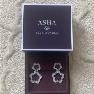 Asha Olivia Flower Pave Earrings